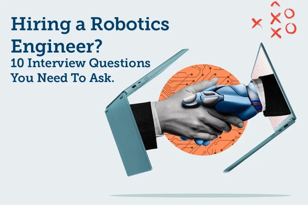 Handshake between a robot and human hand with blog title overlay.