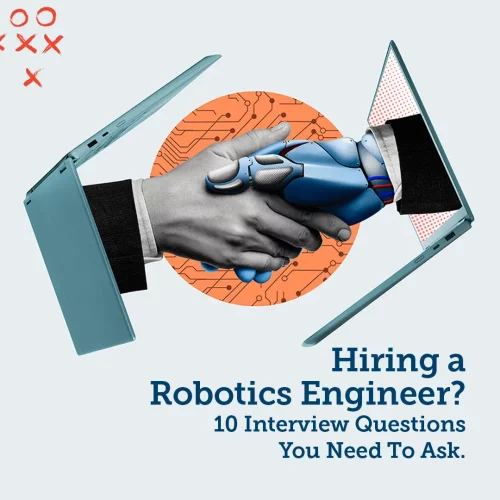 Handshake between a robot and human hand with blog title overlay.